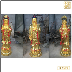 貼金銅雕西方三圣佛像廠(chǎng)