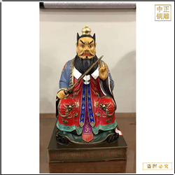 小型張天師銅像 