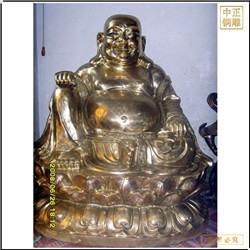 寺廟彌勒佛銅像 
