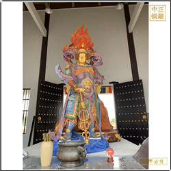 寺廟大型韋陀銅像 