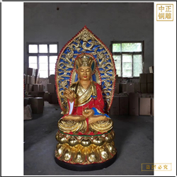 純銅貼金西方三圣佛像 