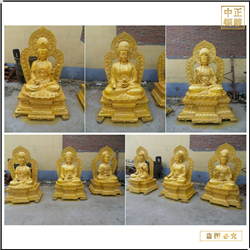 廟宇西方三圣銅像批發(fā)廠(chǎng)