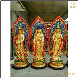 供應帶背光西方三圣銅佛像廠(chǎng)家