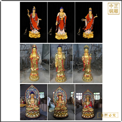 寺廟西方三圣銅像佛