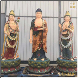 觀(guān)音大勢至菩薩純銅神像
