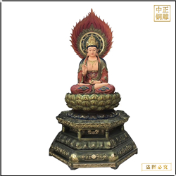 帶背光坐像觀(guān)音菩薩銅像