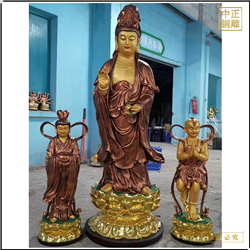 寺廟童男童女觀(guān)音菩薩像