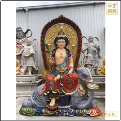 彩繪文殊普賢佛像