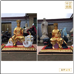 貼金文殊普賢佛像