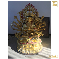 雙手合十坐蓮花觀(guān)音銅像