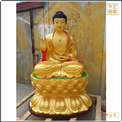 貼金釋迦牟尼佛銅像定制