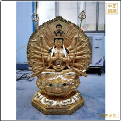 貼金千手觀(guān)音銅佛像