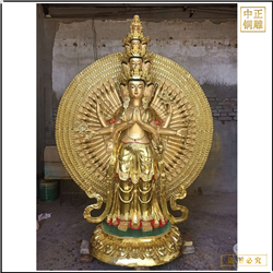 貼金千手觀(guān)音菩薩銅像鑄造廠(chǎng)