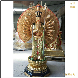 貼金千手千眼觀(guān)音菩薩佛像