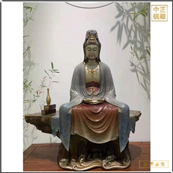 鑄造觀(guān)音菩薩銅像擺件