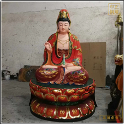 坐像彩繪觀(guān)世音菩薩雕塑
