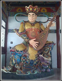 鑄銅東方持國天王雕塑